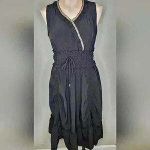 Scarlet Darkness Black Steampunk Gothic Dress Size M NWT New Sleeveless
